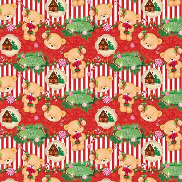 Bear Christmas Flowers : Gift 12" X 12" Decal Vinyl Sticker Sheet Pattern Cute Kids Pattern Baby Shower Door Garland Diy