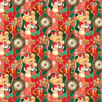 Christmas Stocking Bear : Gift 12" X 12" Decal Vinyl Sticker Sheet Pattern Clock Garland Merry Pattern Diy Scrapbook Child