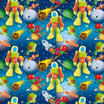 Space Life : Gift 12" X 12" Decal Vinyl Sticker Sheet Pattern Rocket Planets Station Pattern Kids Room Wall Decoration Aliens