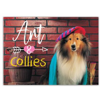 Collie Painter Art And Collies : Gift Sticker Dog Puppy Pet Picasso Animal Cute