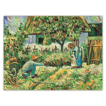 Family Farmer Flowers : Gift Sticker Famous Oil Painting Art Artist Painter