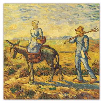 Countrymen Donkey Travelling : Gift Sticker Famous Oil Painting Art Artist Painter