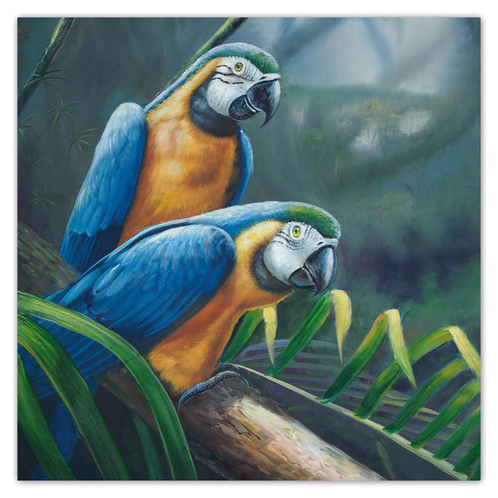 Gift Sticker : Macaw Oil Painting Parrot Bird Animal Cute Ecology Nature Aviary