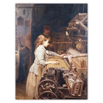 Young Girl Working : Gift Sticker Famous Oil Painting Art Artist Painter