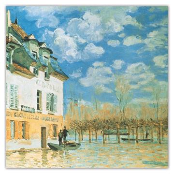 Boat in the Flood Alfred Sisley : Gift Sticker Famous Oil Painting Art Artist Painter