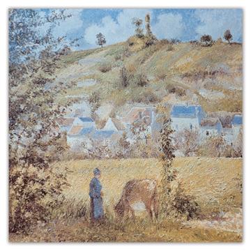 Woman Field Cow : Gift Sticker Famous Oil Painting Art Artist Painter