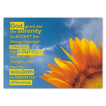 Sunflower Serenity Prayer : Gift Sticker Flower Floral Yellow Decor