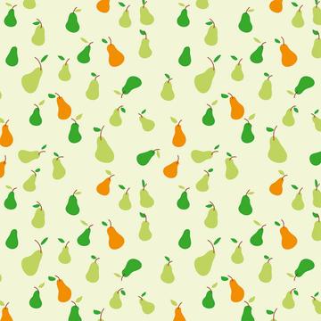 Whimsical Pears : Gift 12" X 12" Decal Vinyl Sticker Sheet Pattern Greenery Kitchen Retro Style Decor Fruits Drawing Garden