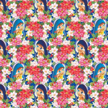 Our Lady Jesus Poinsettia : Gift 12" X 12" Decal Vinyl Sticker Sheet Pattern Christmas Baby Flowers Christian Religious Art