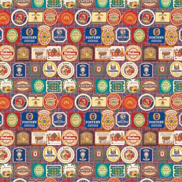 Vintage Food Drink Stickers Pattern : Gift 12" X 12" Decal Vinyl Sticker Sheet Retro Tartan Beer Alcohol Drinks For Him Father