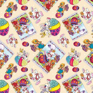 Bunnies Easter Patchwork : Gift 12" X 12" Decal Vinyl Sticker Sheet Pattern Baby Rabbits Eggs Children Cute Design