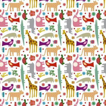 Cute Zoo Safari Animals : Gift 12" X 12" Decal Vinyl Sticker Sheet Pattern For Kid Baby Shower Nursery Decor Polka Dots