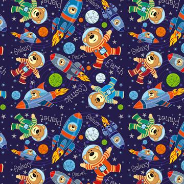 Astronaut Bears : Gift 12" X 12" Decal Vinyl Sticker Sheet Pattern Pattern Space Ship Rockets Stars Planets Child System Toys