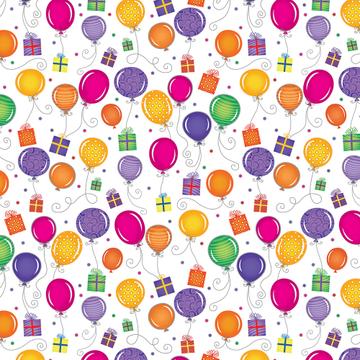 Birthday Balloons Kids : Gift 12" X 12" Decal Vinyl Sticker Sheet Pattern Festive Children Presents Party Decor Diy Cute