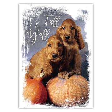 Cocker Spaniel Fall You All : Gift Sticker Dog Pet Puppy Thanksgiving Animal Pumpkin
