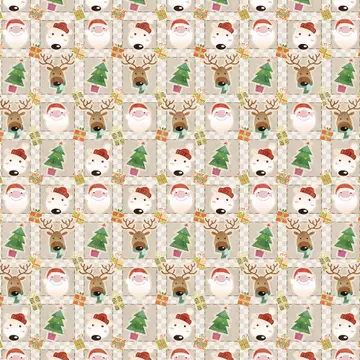 Funny Christmas Pattern : Gift 12" X 12" Decal Vinyl Sticker Sheet Santa Bear Reindeer For Kids Child Wishes Handmade Card