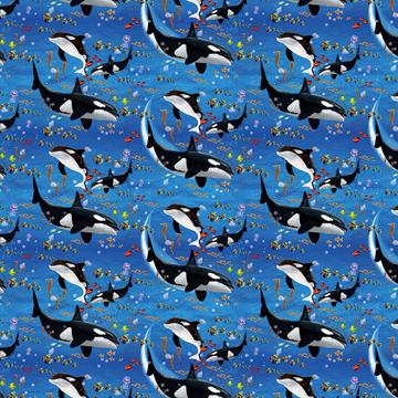 Killer Whale Pattern : Gift 12" X 12" Decal Vinyl Sticker Sheet Ocean Water Animal Lover Whales Kid Children Seamless