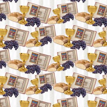 Holy Bread Wine Cup : Gift 12" X 12" Decal Vinyl Sticker Sheet Pattern Bible Vintage Stamped Pattern Communion Sacred Ceremony Grapes