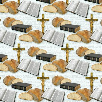 Golden Crucifix : Gift 12" X 12" Decal Vinyl Sticker Sheet Pattern Breads Holy Bible Lacework Pattern Communion Eucharist Celebration