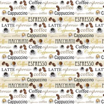 Coffee Beans : Gift 12" X 12" Decal Vinyl Sticker Sheet Pattern Cup Spoon Tea Kitchen Pattern Espresso Wall Decor Cappuccino
