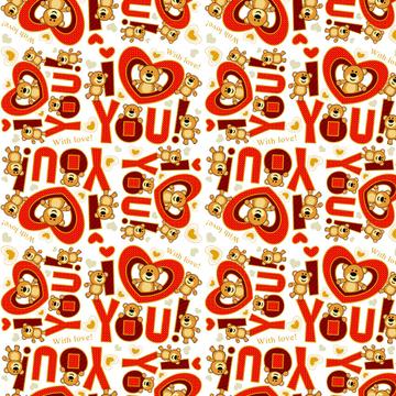 I Love You Bear : Gift 12" X 12" Decal Vinyl Sticker Sheet Pattern Romantic Valentines Day Bears Lover Cute Sweet Art Print