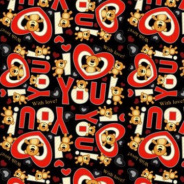 I Love You Bear : Gift 12" X 12" Decal Vinyl Sticker Sheet Pattern With Valentines Day Bears Lover Kids Sweet Art Print