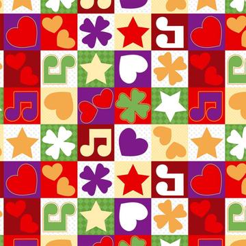Hearts Musical Notes : Gift 12" X 12" Decal Vinyl Sticker Sheet Pattern Love Quatrefoil Plaid Square Prints Kids Room