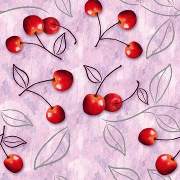 Cherries : Gift 12" X 12" Decal Vinyl Sticker Sheet Pattern Girlish Fruit Kitchen Room Decor Handmade Sweet Vintage Holiday