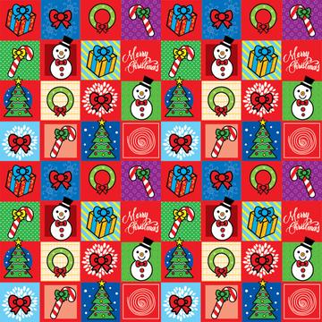 Christmas Abstract Pattern : Gift 12" X 12" Decal Vinyl Sticker Sheet For Kids Child Snowman Tree Garland Decor Cute Sweet