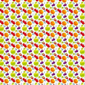 Cute Fruits : Gift 12" X 12" Decal Vinyl Sticker Sheet Pattern Water Drops Kids Pattern Apple Orange Citrus Cherry Kitchen Decor