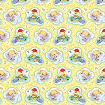 Baby Bear Shower Pattern : Gift 12" X 12" Decal Vinyl Sticker Sheet Kid Child First Birthday Nursery Decor ABC Numbers