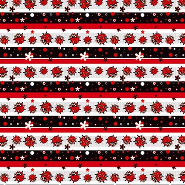 Funny Ladybug Pattern : Gift 12" X 12" Decal Vinyl Sticker Sheet Polka Dots Stripes Kids Children Girlish Room Decor Cute