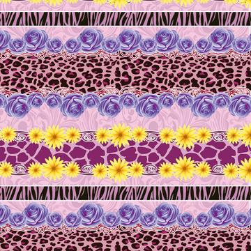 Roses Animal Print : Gift 12" X 12" Decal Vinyl Sticker Sheet Pattern Daisies Flowers Stripes Lace Border Zebra Jungle Wild