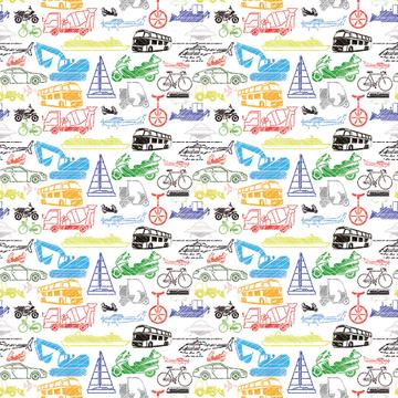 Types Of Transport Pattern : Gift 12" X 12" Decal Vinyl Sticker Sheet Bus Ship Motorcycle For Boy Kid Room Wall Decor