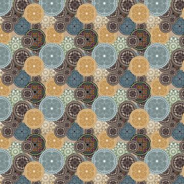 Graphic Mandalas Pattern : Gift 12" X 12" Decal Vinyl Sticker Sheet Vintage Tile Print Abstract Arabesque Ornament Mosaic
