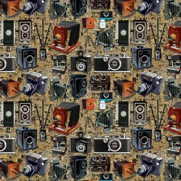 Vintage Cameras : Gift 12" X 12" Decal Vinyl Sticker Sheet Pattern Tripod Retro Pattern Collection Hobby Photo For Father Boss