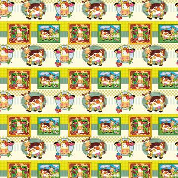 Funny Cow : Gift 12" X 12" Decal Vinyl Sticker Sheet Pattern Farm Patchwork Pattern Frames Kids Kitchen Decor Diy Craft Art