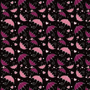 Dotted Umbrellas : Gift 12" X 12" Decal Vinyl Sticker Sheet Pattern Black Pattern Heart Rain Girl Sweet 16 Kids Decoration Diy