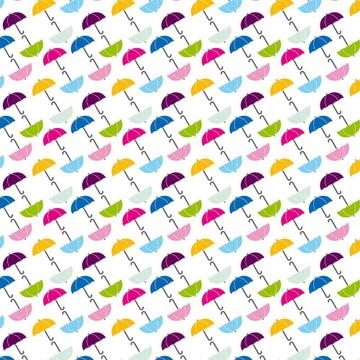 Colorful Umbrellas : Gift 12" X 12" Decal Vinyl Sticker Sheet Pattern Kids Rainbow Pattern Diy Room Decor Autumn Friends Party