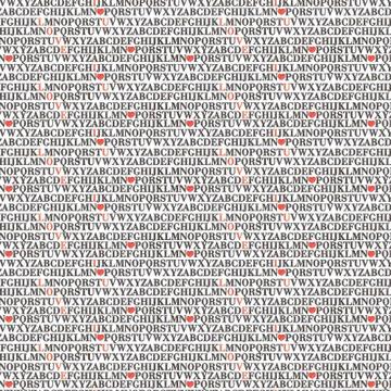 Love Alphabet : Gift 12" X 12" Decal Vinyl Sticker Sheet Pattern Letters Be My Valentine Hearts School Pencil Written