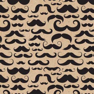 Cute Mustache : Gift 12" X 12" Decal Vinyl Sticker Sheet Pattern Funny Barber Shop Pattern Room Wall Decor Father Dad Brother