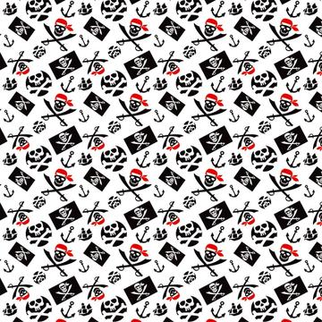 Pirate Flag : Gift 12" X 12" Decal Vinyl Sticker Sheet Pattern Jolly Roger Skulls Bandana Bones Anchor White Black Pattern Kids