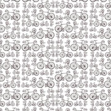 Retro Bicycle Pattern : Gift 12" X 12" Decal Vinyl Sticker Sheet Pattern Transport Seamless Print Home Fabric Decor Room Wall