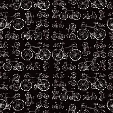 Retro Bicycle Pattern : Gift 12" X 12" Decal Vinyl Sticker Sheet Pattern Black And White Vintage Vehicle Adventure Trip Bike
