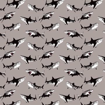Sharks : Gift 12" X 12" Decal Vinyl Sticker Sheet Pattern Grey Pattern Repeatable Sea Animal Fish Kids Youngster Marine