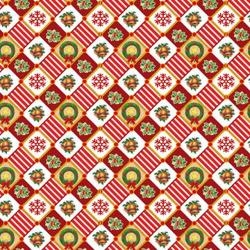 Christmas Decor : Gift 12" X 12" Decal Vinyl Sticker Sheet Pattern Square Pattern Garland Bells New Year Holidays Pattern Stripes