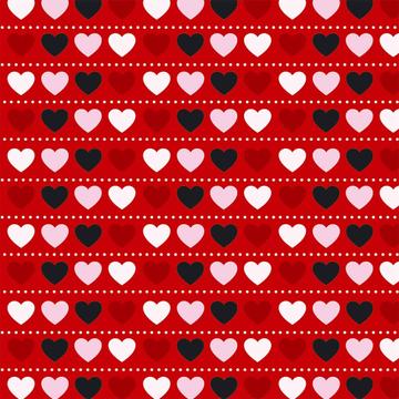 Hearts In Rows : Gift 12" X 12" Decal Vinyl Sticker Sheet Pattern Valentines Day Polka Dots Passion Romantic Print
