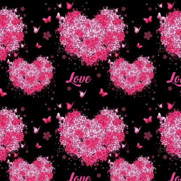 Flower Heart : Gift 12" X 12" Decal Vinyl Sticker Sheet Pattern Valentines Day Butterfly Romantic Love Delicate Mother