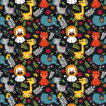 Cute Safari Animals : Gift 12" X 12" Decal Vinyl Sticker Sheet Pattern Baby First Birthday Kids Children Nursery Tiger Giraffe