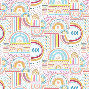 Whimsical Rainbow Pattern : Gift 12" X 12" Decal Vinyl Sticker Sheet Girlish Feminine Abstract Kids Sweet Art Print Trends
